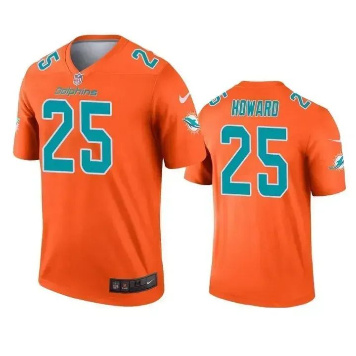 Men Miami Dolphins 25 Xavien Howard Nike Orange Inverted Legend Game NFL Jersey